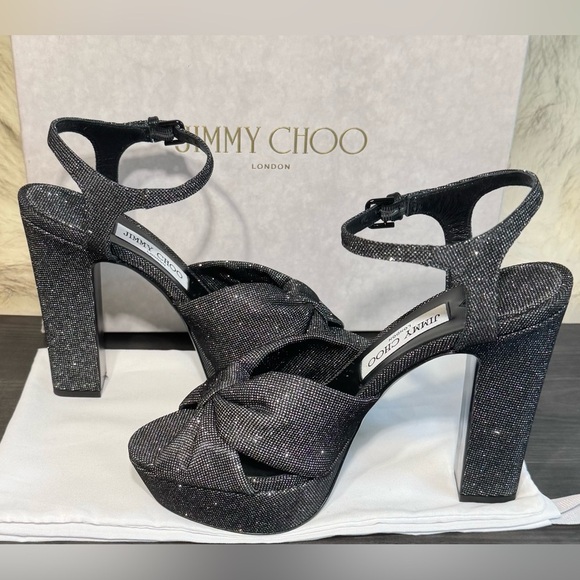 Jimmy Choo Shoes - 💰⬇️ JIMMY CHOO
Heloise Glitter Knot Platform heel
Women’s size EU 39